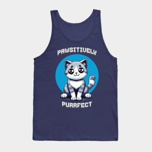 Pawsitively Purrfect Kitten Pixel Art Tank Top